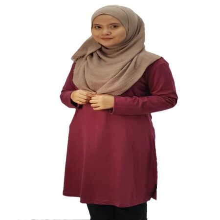 Classic Muslimah Fullycombed Burgundy