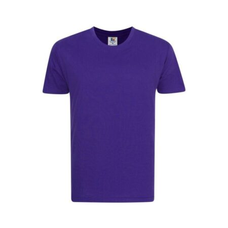 FOUR SQUARE Basic Short Sleeve Round Neck 100% Cotton Purple