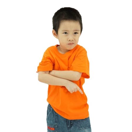 FOURSQUARE Kids Round Neck Cotton T-shirt – Orange