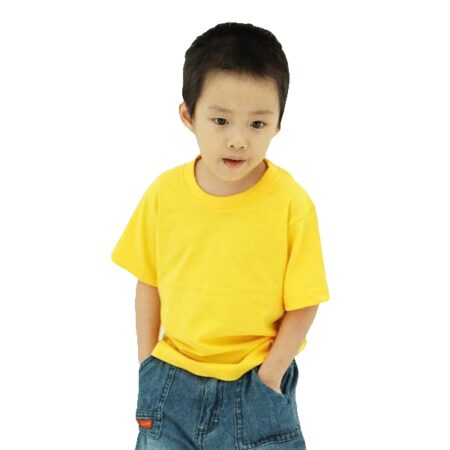FOURSQUARE Kids Round Neck Cotton T-shirt –Yellow
