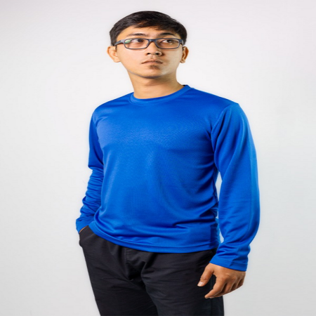 Mini Mesh Long Sleeve T-Shirt - Royal Blue