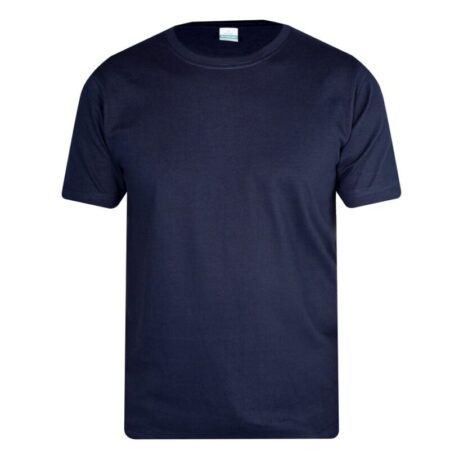 PANBASIC Basic Short Sleeve Round Neck 100% Cotton Navy Blue
