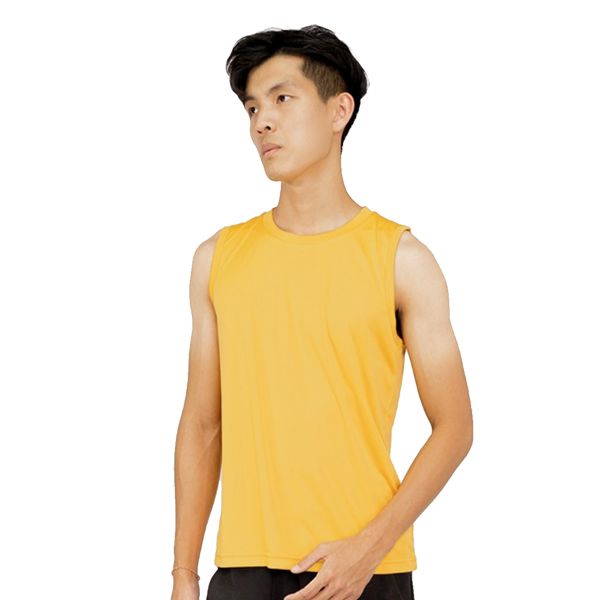 Sleeveless Gym T-Shirt mustard yellow