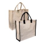 A3 Side-Line Laminated Canvas Bag - Beige - Image 2