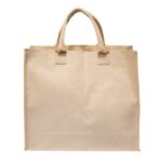 a3 side line laminated canvas bag - beige