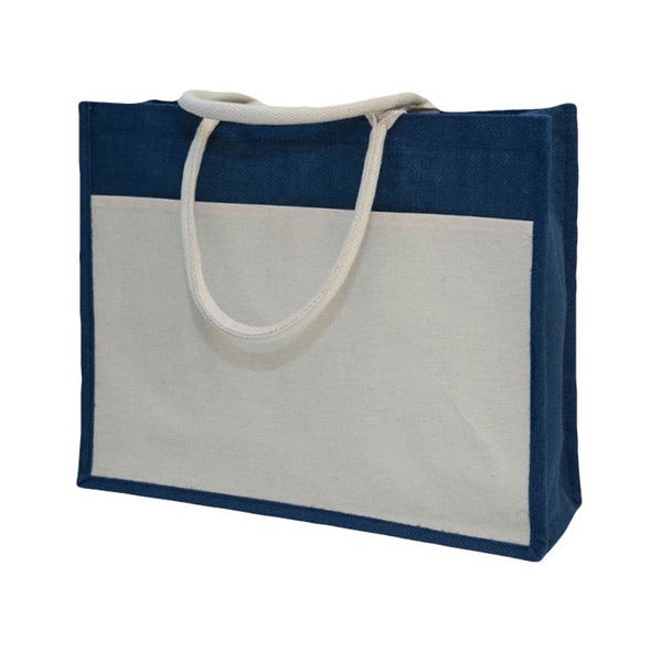 Jute Bag C – Navy Blue – MD Textile – Blank T-shirts Malaysia