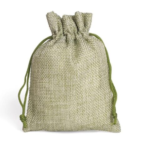 jute bag pouch apple green