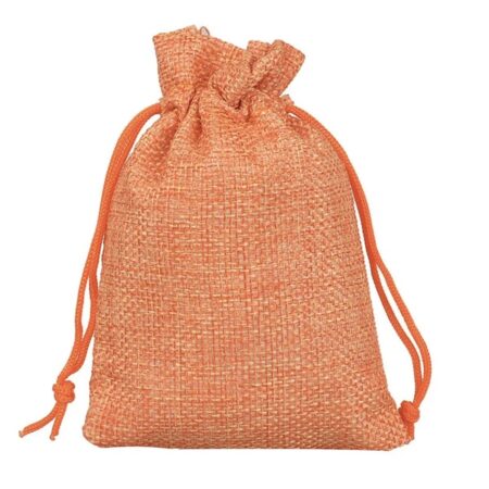jute bag pouch orange