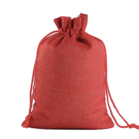 jute bag pouch red