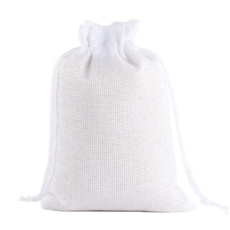 jute bag pouch white