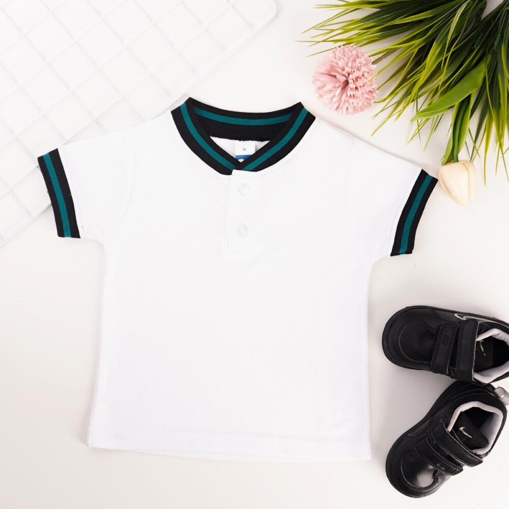 Tipping Collar Baby Polo - White