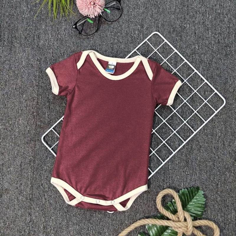 CONTRA RIB Basic Rompers - Burgundy/Beige