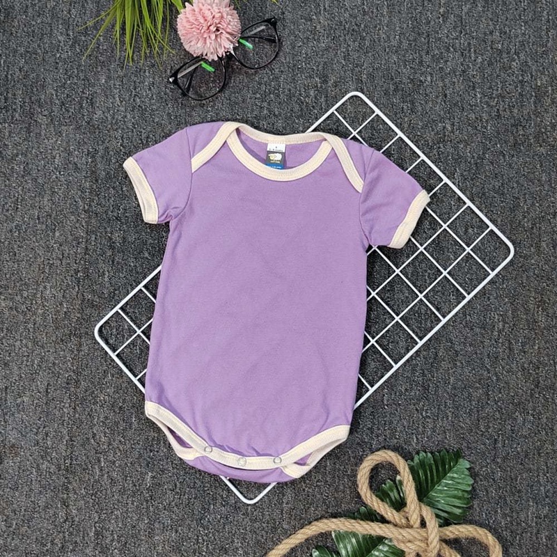 CONTRA RIB Basic Rompers - Lavender/Beige