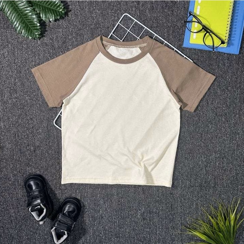 Kids Raglan SHORT SLEEVE Beige/Cocoa