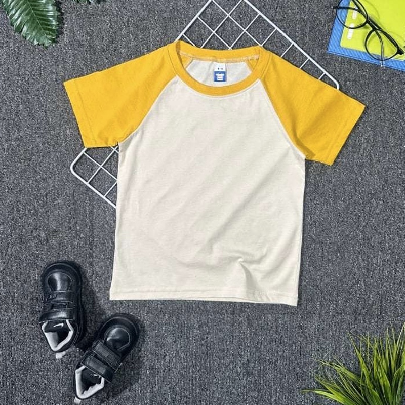 Kids Raglan T-Shirt - Beige/Mango Mojito