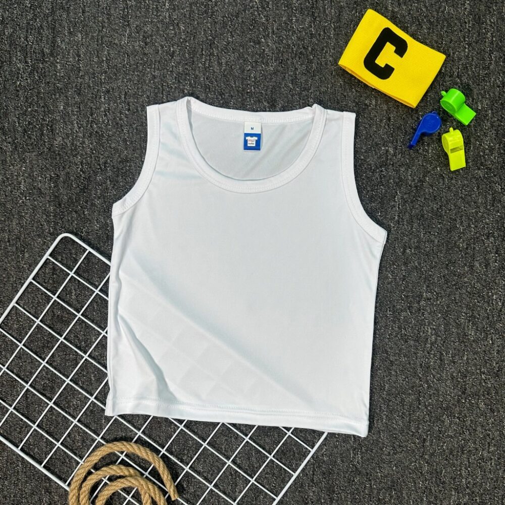 MICROFIBER-Kids-Singlet-White