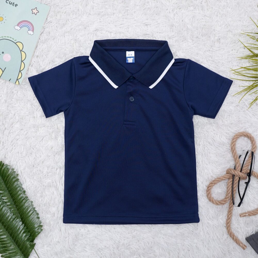 Microfiber Kids Polo - Navy Blue