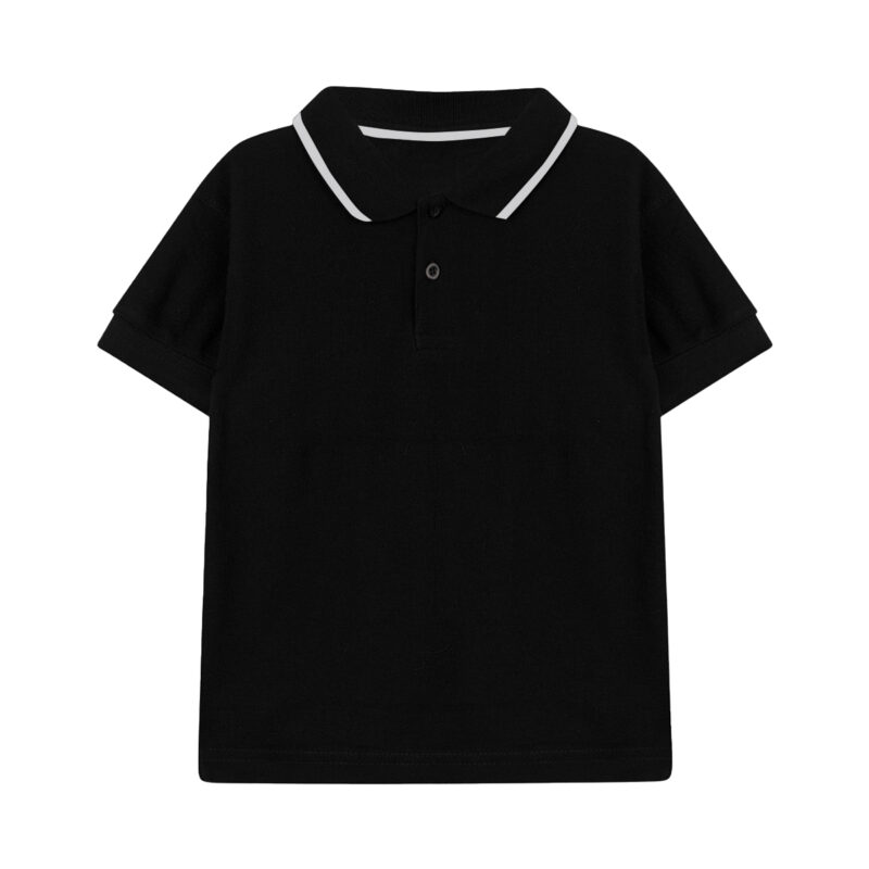 Microfiber Kids Polo – Black