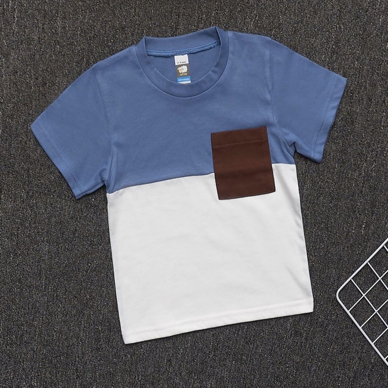 POCKET Dual Colour T-Shirt - Colony Blue/White