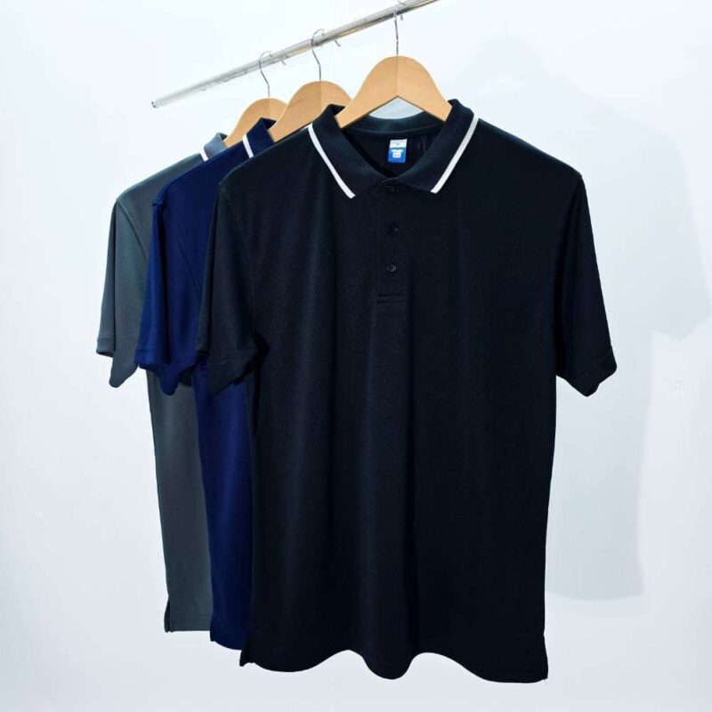 Tipping Collar Feathersoft Polo Shirt – Black