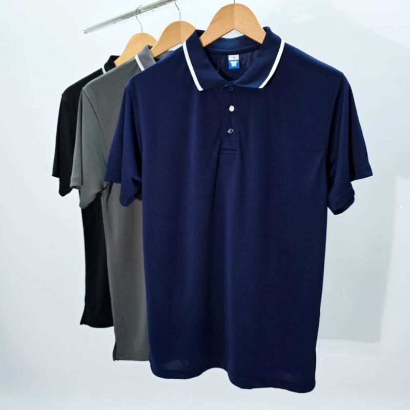 Tipping Collar Feathersoft Polo Shirt – Navy Blue