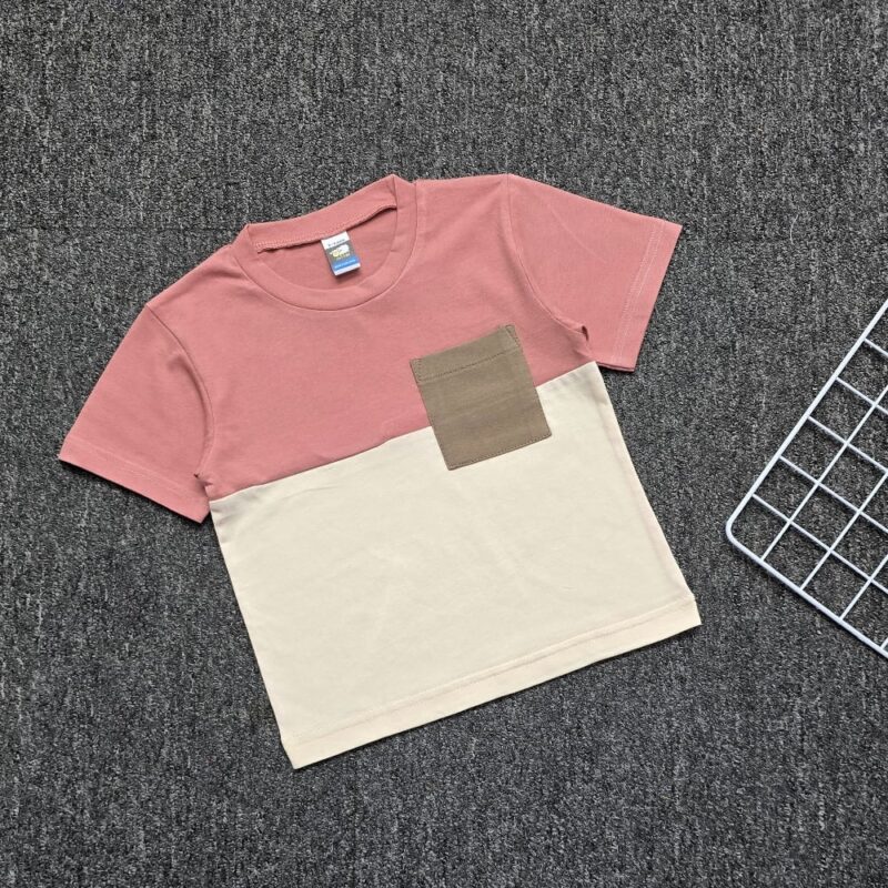 POCKET Dual Colour T-Shirt – Rose Dawn:Beige