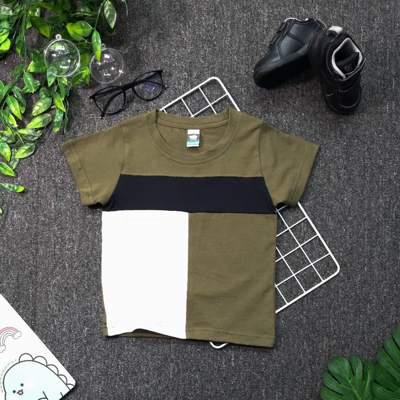 Pastel Blocks T-Shirt - Olive Green