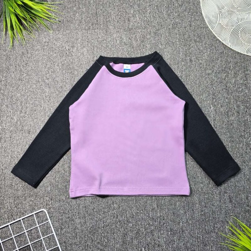 LONG SLEEVE Kids Raglan Lavender:Black