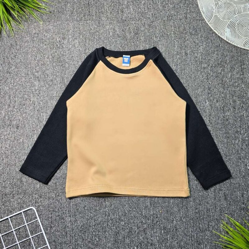 LONG SLEEVE Kids Raglan Sand:Black