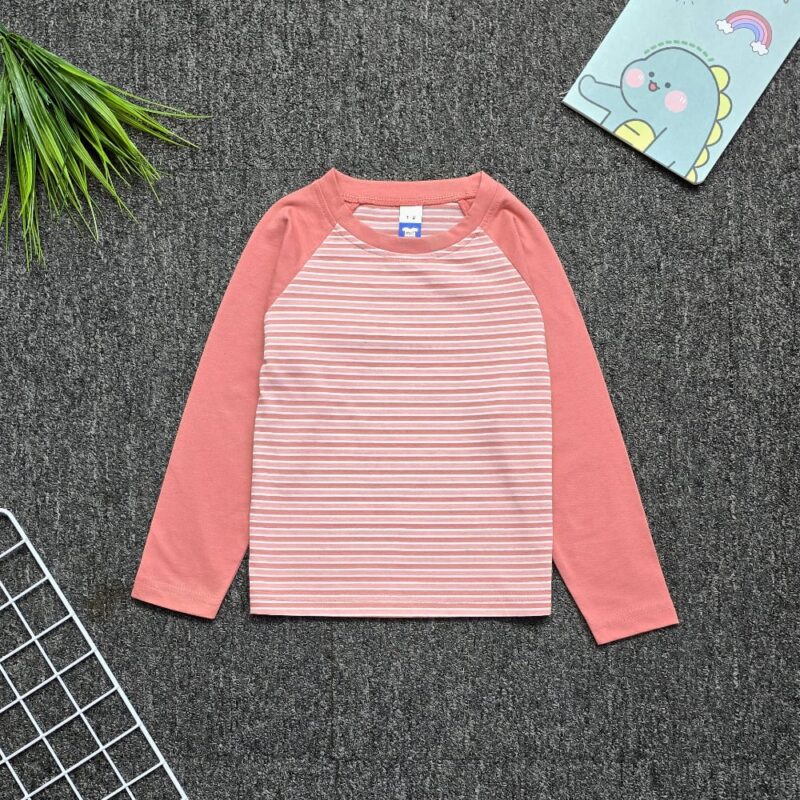 Long Sleeve Raglan Stripe Rose Dawn