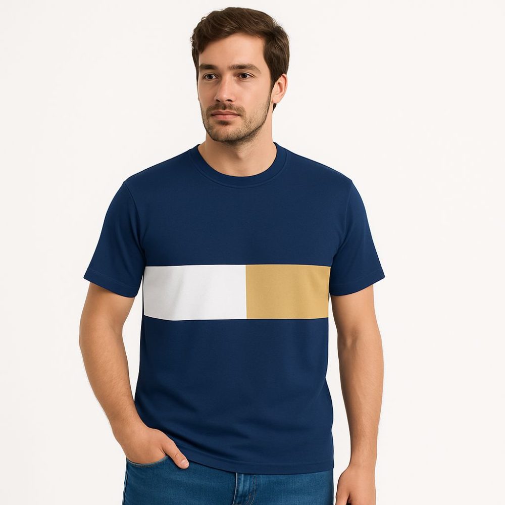 CASUAL Colourblock MF T-Shirt - Navy Blue