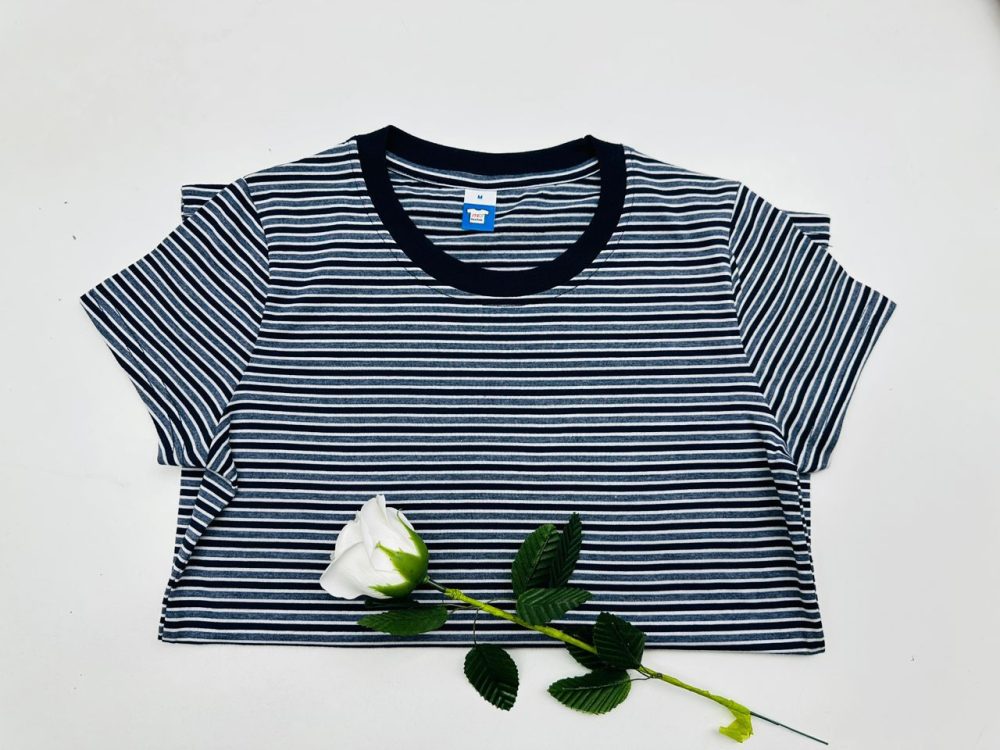 STRIPED Ladies RN T-Shirt - Navy Blue