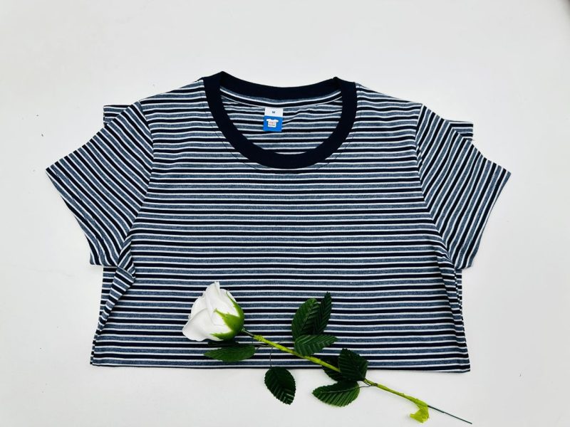 STRIPED Ladies RN T-Shirt - Navy Blue