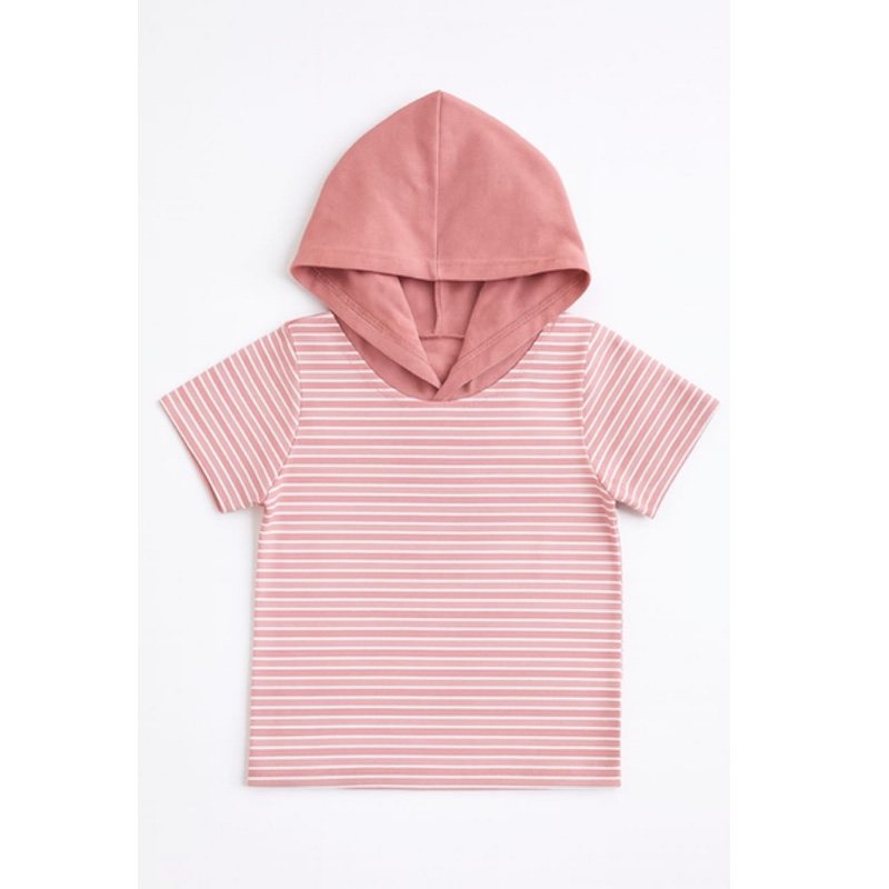 Kids STRIPE HOODED T-shirt - Rose Dawn