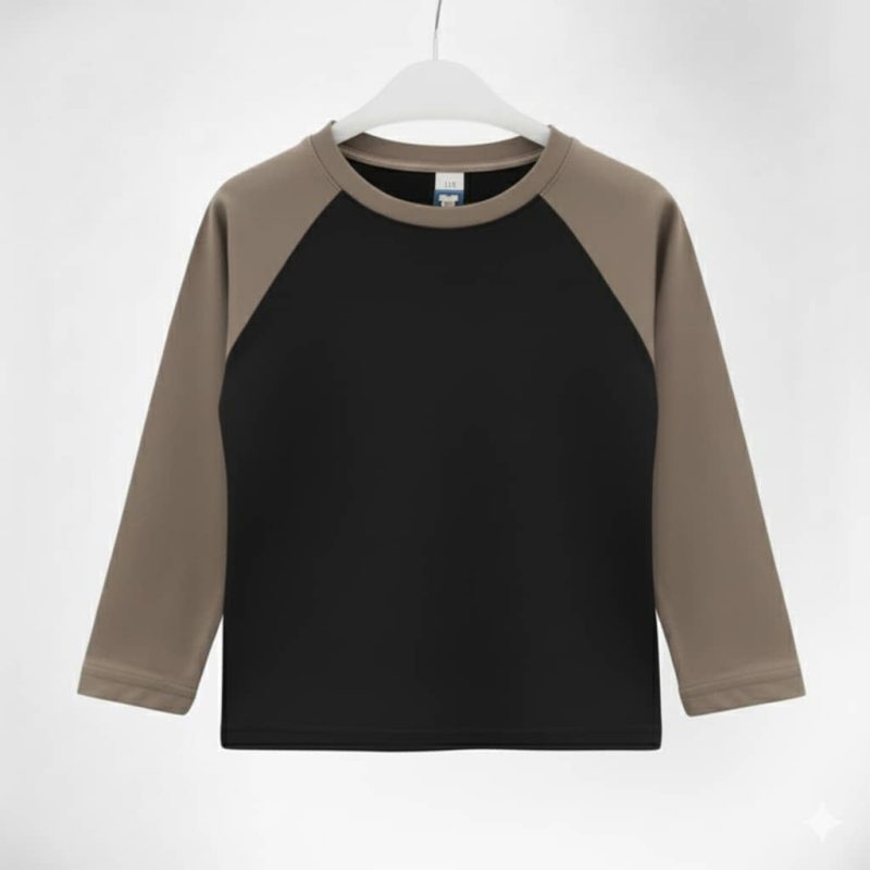 LONG SLEEVE Kids Raglan Black/Cocoa
